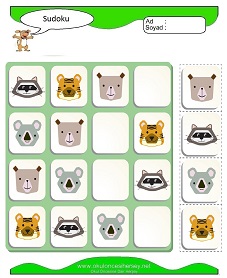 okul öncesi çocuklar için Sudoku Çocuk Bulmacaları